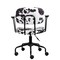 Swivel Office Desk Chairs with Retro Milk Cow Print,Adjustable Task Chair with Arms